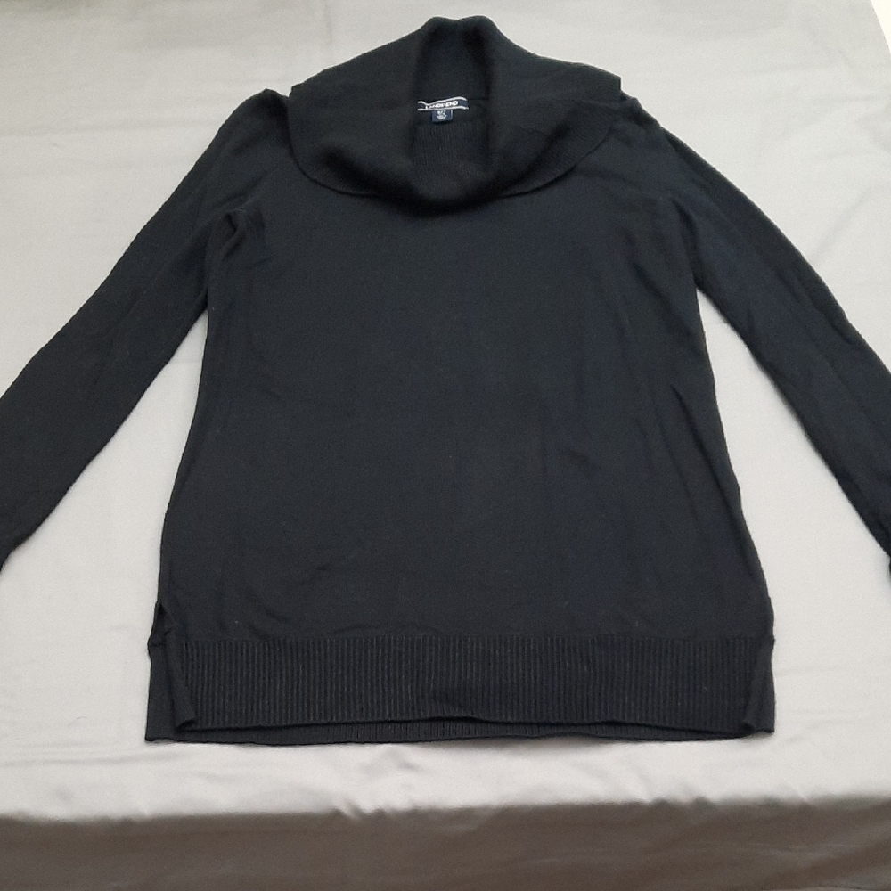 Lands' End Women's Classic Black Cowl Neck Sweater - Size Small Tall